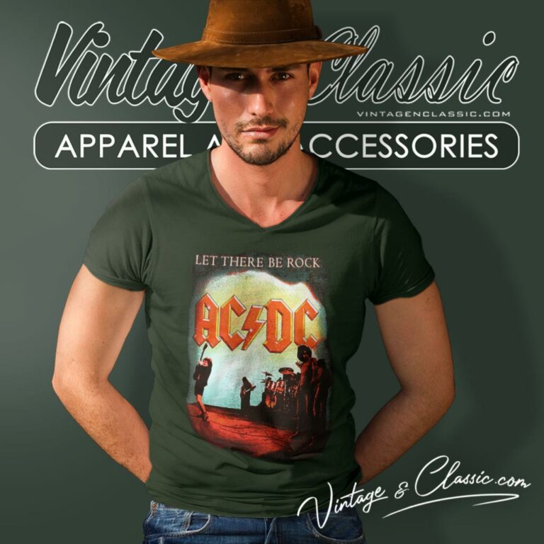 Acdc Shirt Let There Be Rock V Neck TShirt Acdc Shirt Let There Be Rock V Neck TShirt
