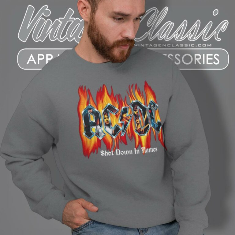 Acdc Shirt Shot Down In Flames Sweatshirt Acdc Shirt Shot Down In Flames Sweatshirt