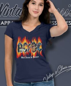 Acdc Shirt Shot Down In Flames V Neck TShirt