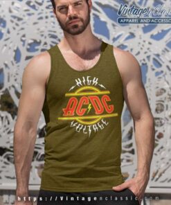 Acdc Shirt Song High Voltage Red Logo Tank Top Racerback
