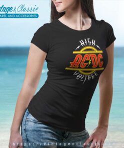 Acdc Shirt Song High Voltage Red Logo Women TShirt