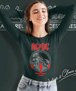 Acdc Shirt Song Rock N Roll Train 2008 Long Sleeve Tee