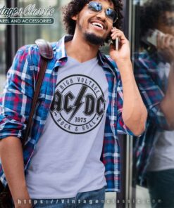 Acdc Shirt Song Rock N Roll Train V Neck TShirt