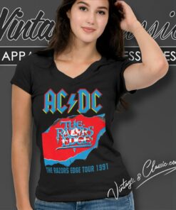 Acdc Shirt The Razors Edge Tour V Neck TShirt