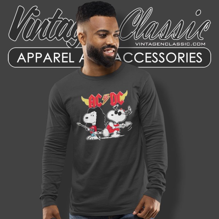 Acdc Snoopy Rock Long Sleeve Tee Acdc Snoopy Rock Long Sleeve Tee