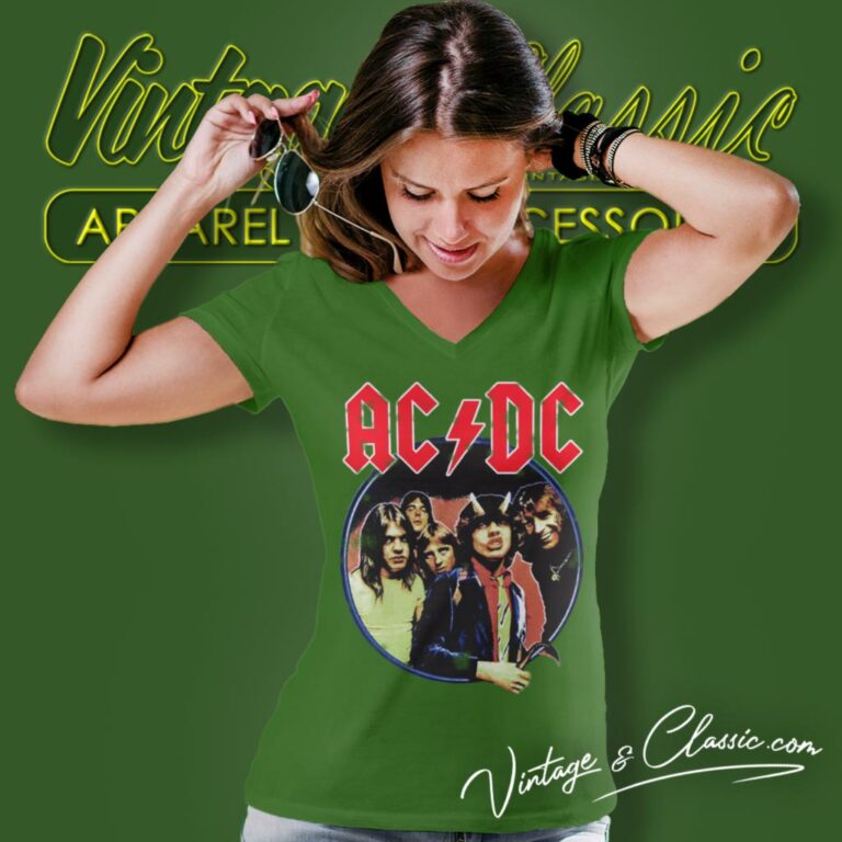 Acdc Thunderstruck Blue V Neck TShirt Acdc Thunderstruck Blue V Neck TShirt