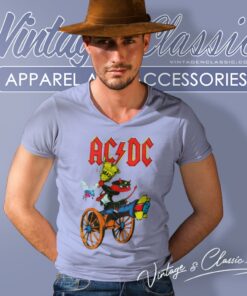 Acdc 1990 Tour V Neck TShirt