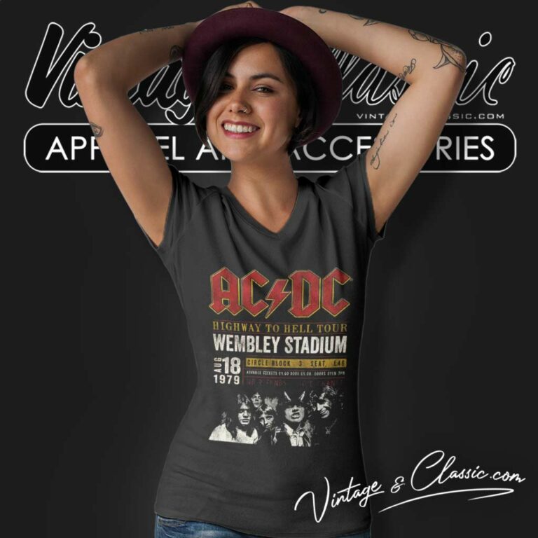Acdc Wembley Stadium 79 V Neck TShirt Acdc Wembley Stadium 79 V Neck TShirt