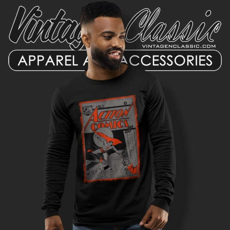 Action Comics Superman No 34 Long Sleeve Tee Action Comics Superman No 34 Long Sleeve Tee