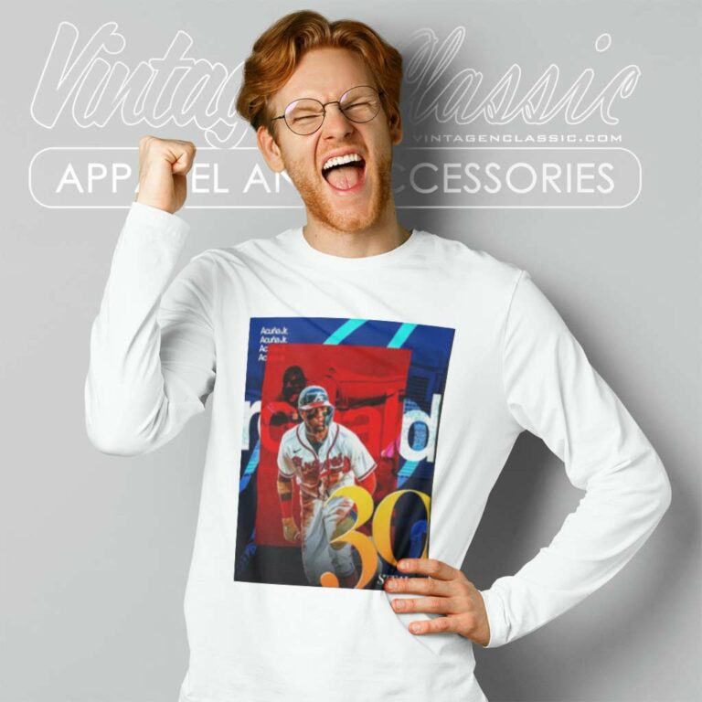 Acuna Jr Atlanta Braves 30 Mlb Steals Long Sleeve Tee Acuna Jr Atlanta Braves 30 Mlb Steals Long Sleeve Tee
