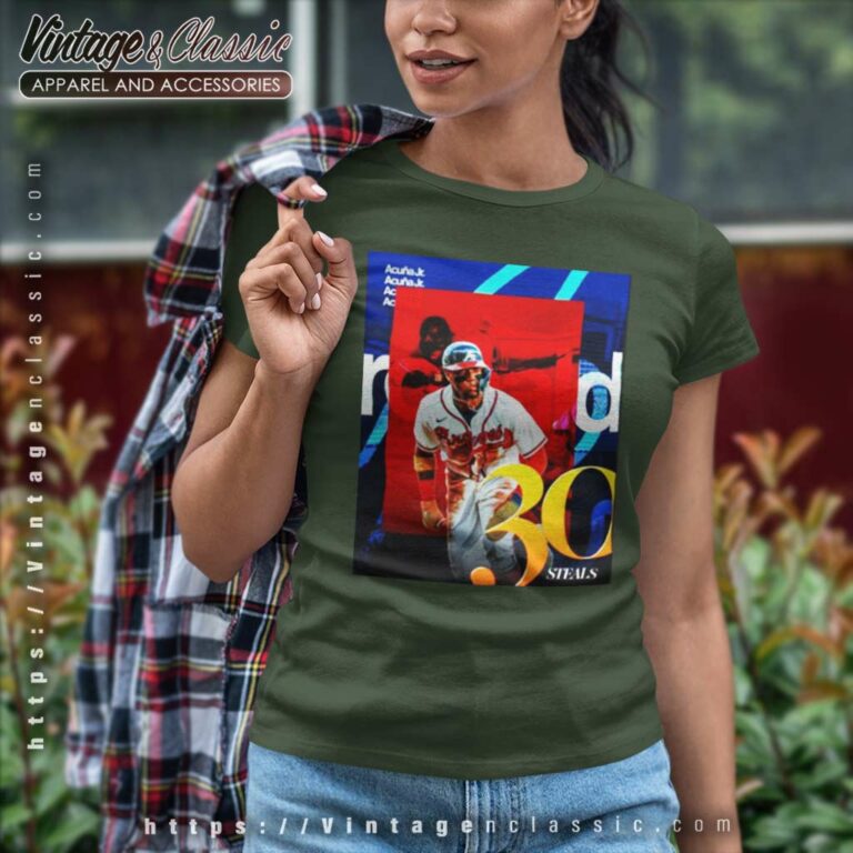 Acuna Jr Atlanta Braves 30 Mlb Steals Women TShirt Acuna Jr Atlanta Braves 30 Mlb Steals Women TShirt