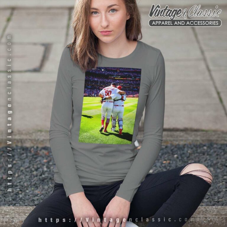 Adam Wainwright And Albert Pujols St Louis Cardinals Long Sleeve Tee Adam Wainwright And Albert Pujols St Louis Cardinals Long Sleeve Tee