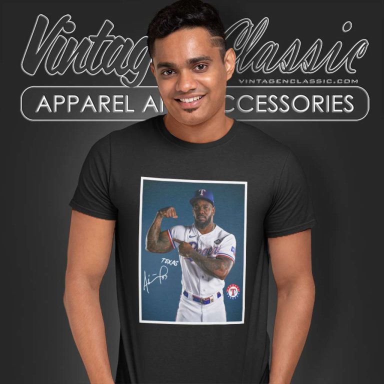Adolis Garcia Signature Texas Rangers Logo T Shirt Adolis Garcia Signature Texas Rangers Logo T Shirt