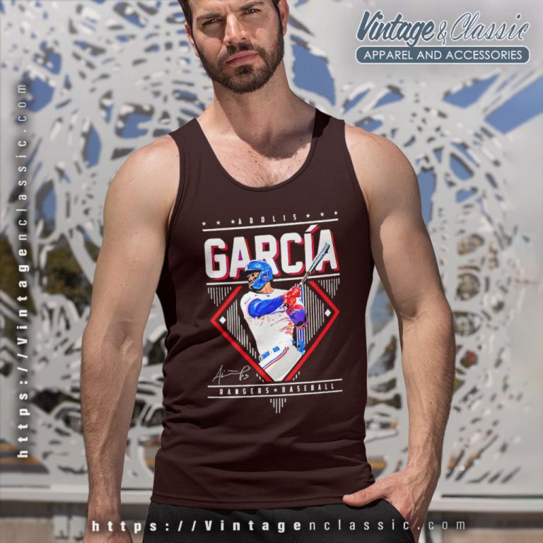 Adolis Garcia Texas Rangers Signature Tank Top Racerback Adolis Garcia Texas Rangers Signature Tank Top Racerback
