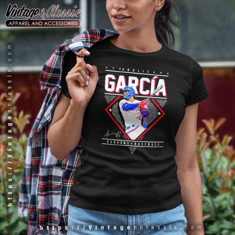 Adolis Garcia Texas Rangers Signature Women T Shirt Adolis Garcia Texas Rangers Signature Women T Shirt