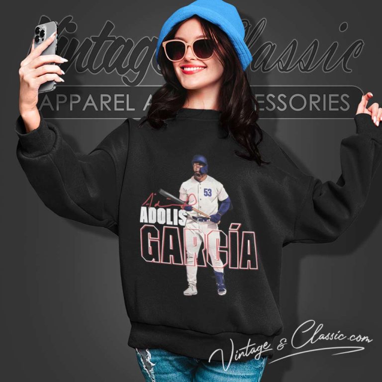 Adolis Garcia Texas Stance Signature Sweatshirt Adolis Garcia Texas Stance Signature Sweatshirt