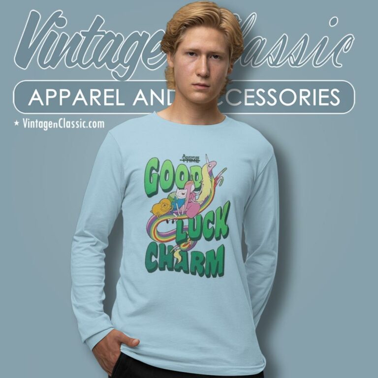Adventure Time Good Luck Charm St Paddys Day Long Sleeve Tee Adventure Time Good Luck Charm St Paddys Day Long Sleeve Tee