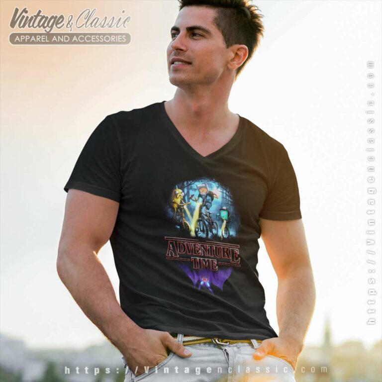 Adventure Time Poster V Neck TShirt Adventure Time Poster V Neck TShirt