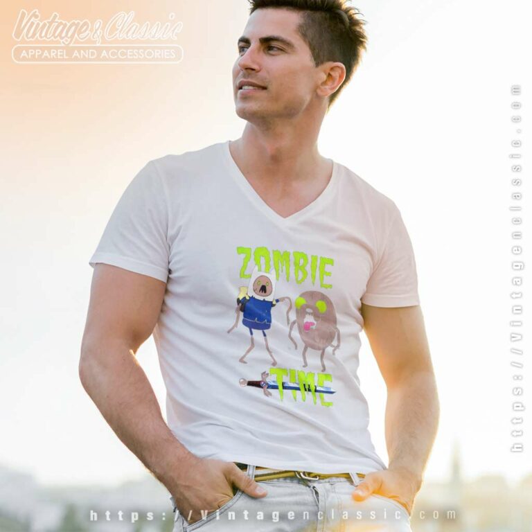 Adventure Time Zombie Time V Neck TShirt Adventure Time Zombie Time V Neck TShirt