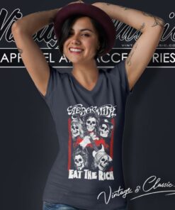 Aerosmith Eat The Rich V Neck TShirt