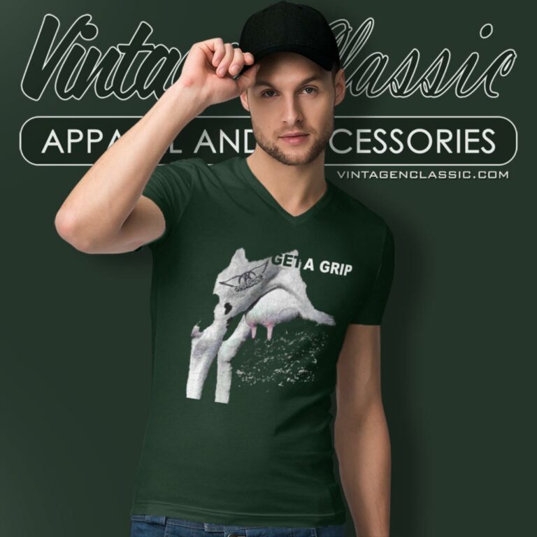 Aerosmith Get A Grip V Neck TShirt Aerosmith Get A Grip V Neck TShirt