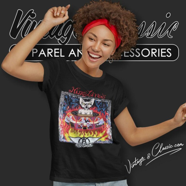 Aerosmith Nine Lives Women T Shirt Aerosmith Nine Lives Women T Shirt