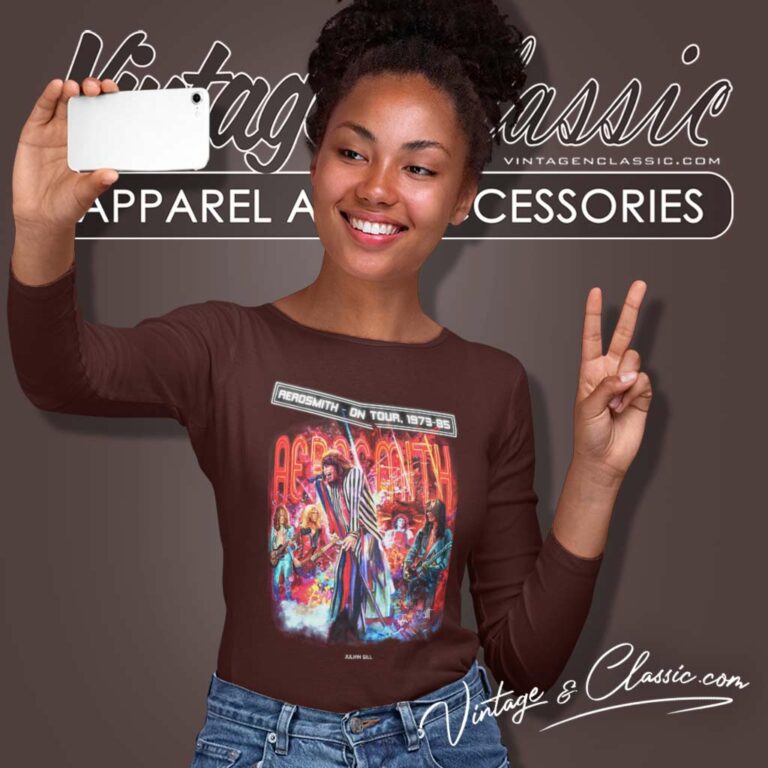 Aerosmith On Tour 1973 85 Julian Gill Long Sleeve Tee Aerosmith On Tour 1973 85 Julian Gill Long Sleeve Tee