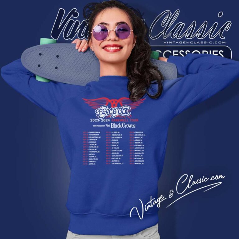 Aerosmith Peace Out Farewell Tour Shirt The Black Crowes Tour 2023 2024 Sweatshirt Aerosmith Peace Out Farewell Tour Shirt The Black Crowes Tour 2023 2024 Sweatshirt