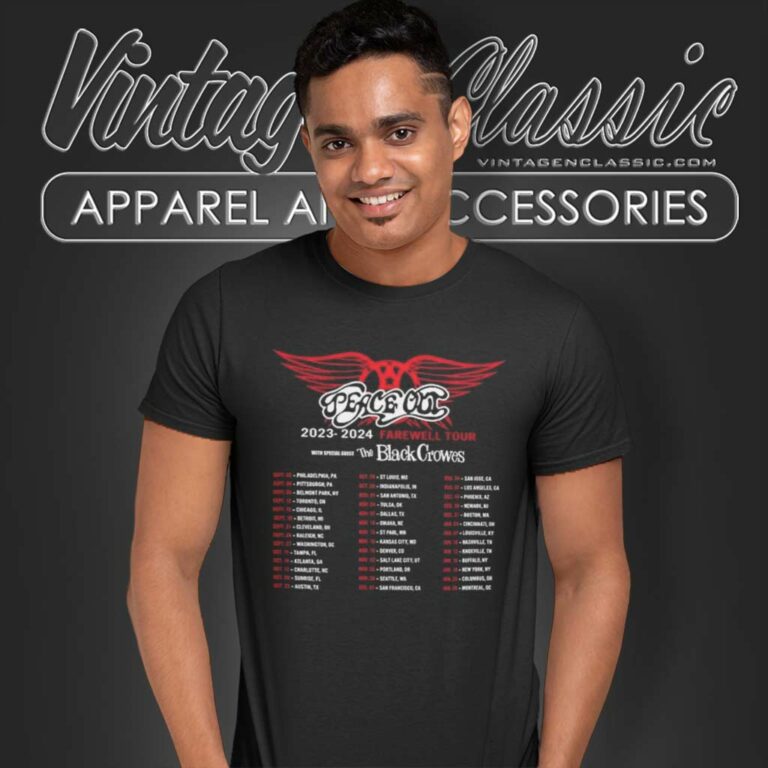 Aerosmith Peace Out Farewell Tour Shirt The Black Crowes Tour 2023 2024 T Shirt Aerosmith Peace Out Farewell Tour Shirt The Black Crowes Tour 2023 2024 T Shirt