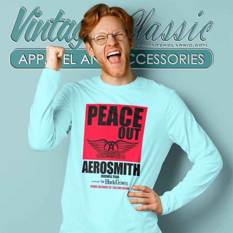 Aerosmith Peace Out The Farewell Tour Long Sleeve Tee Aerosmith Peace Out The Farewell Tour Long Sleeve Tee