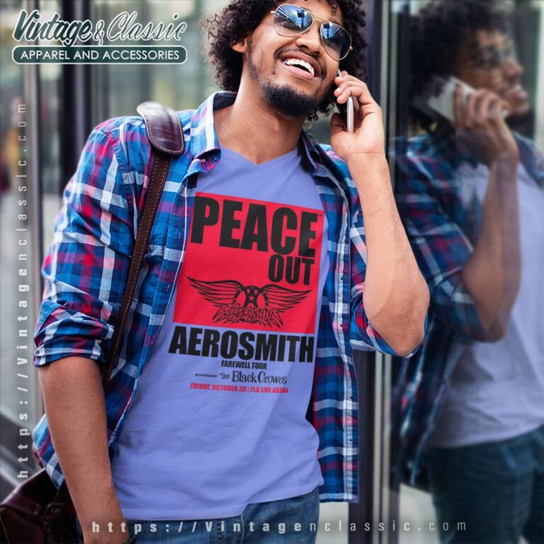 Aerosmith Peace Out The Farewell Tour V Neck TShirt Aerosmith Peace Out The Farewell Tour V Neck TShirt