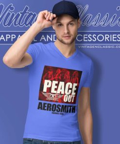 Aerosmith Shirt 2023 2024 Peace Out Farewell Tour V Neck TShirt