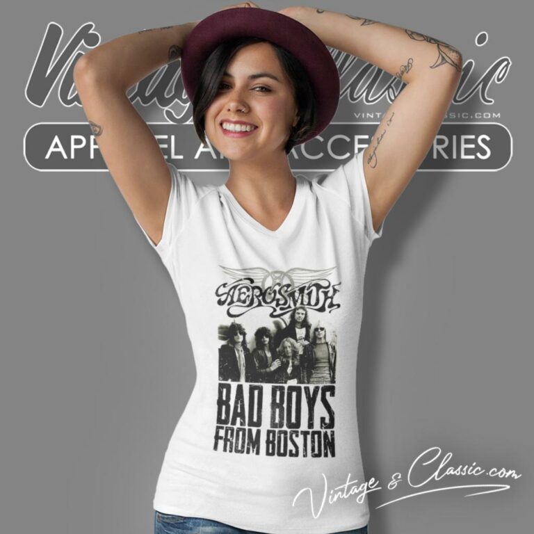 Aerosmith Shirt Bad Boys From Boston V Neck TShirt Aerosmith Shirt Bad Boys From Boston V Neck TShirt