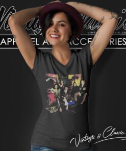 Aerosmith Shirt Nine Lives American Tour V Neck TShirt