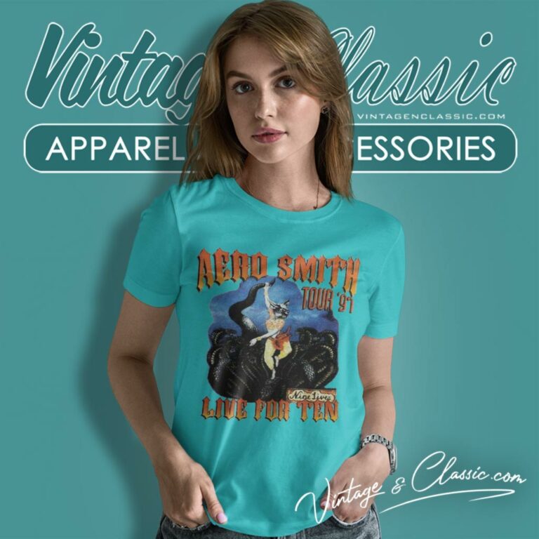 Aerosmith Shirt Nine Lives World Tour Women T Shirt Aerosmith Shirt Nine Lives World Tour Women T Shirt