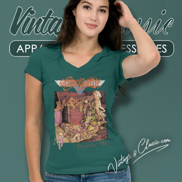 Aerosmith Shirt Toys In The Attic V Neck TShirt Aerosmith Shirt Toys In The Attic V Neck TShirt