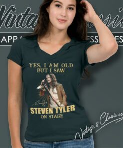 Aerosmith Shirt Yes I Am Old But I Saw Steven Tyler On Stage V Neck TShirt