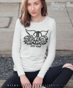 Aerosmith Tshirt 1975 Tour Wings Longsleeves Women