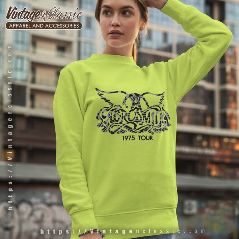 Aerosmith Tshirt 1975 Tour Wings Sweatshirt Women Aerosmith Tshirt 1975 Tour Wings Sweatshirt Women