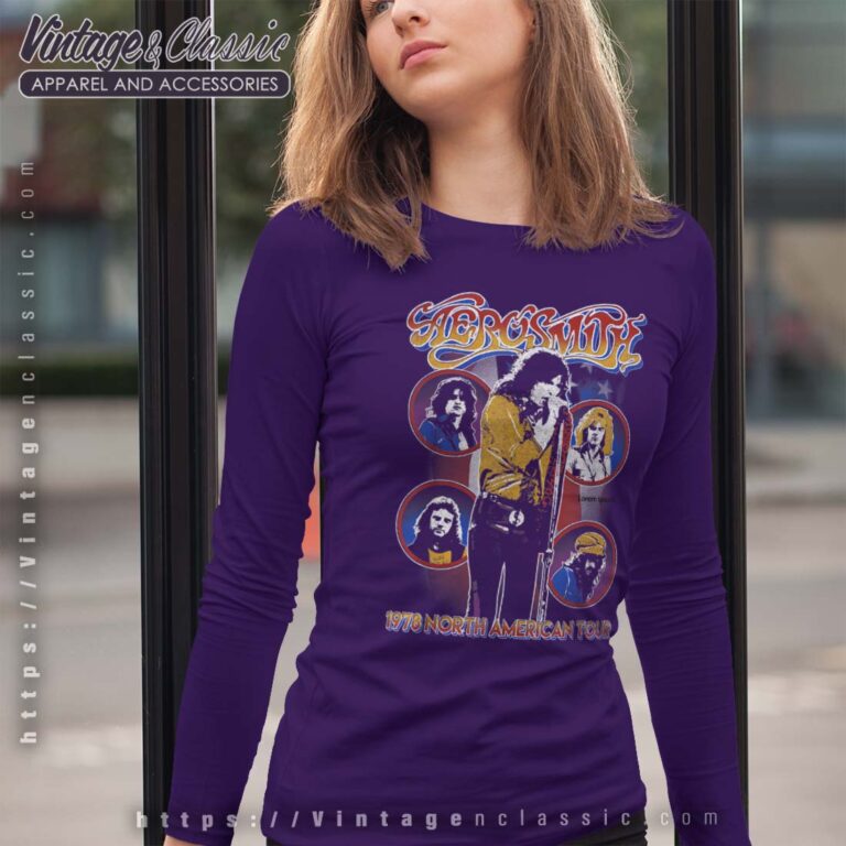 Aerosmith Tshirt 1978 North America Tour Longsleeves Women Aerosmith Tshirt 1978 North America Tour Longsleeves Women