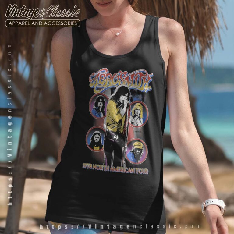 Aerosmith Tshirt 1978 North America Tour Tank Woman Aerosmith Tshirt 1978 North America Tour Tank Woman