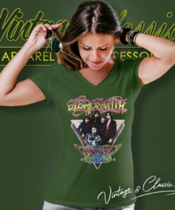 Aerosmith World Tour Baseball V Neck TShirt