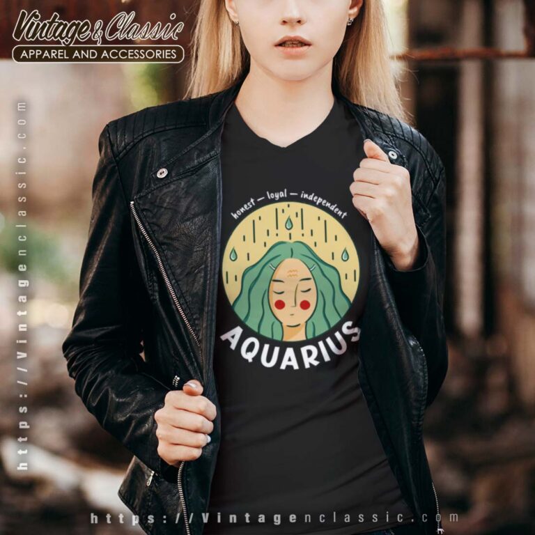 Aesthetic Aquarius Zodiac Girl Vneck Aesthetic Aquarius Zodiac Girl Vneck