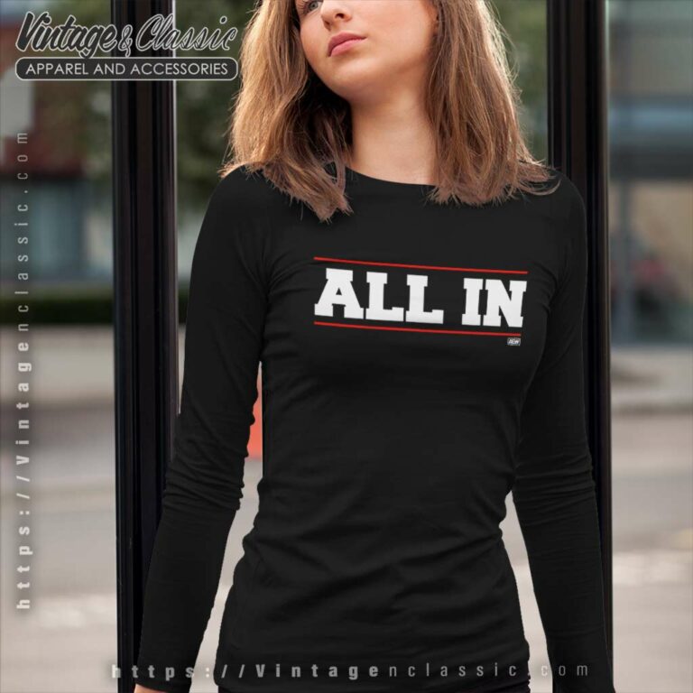 Aew All In Logo Elite Wrestling Long Sleeve Tee Aew All In Logo Elite Wrestling Long Sleeve Tee