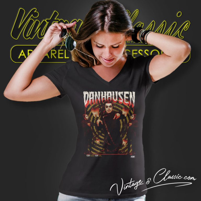 Aew Danhausen Spiral Graphic V Neck TShirt Aew Danhausen Spiral Graphic V Neck TShirt