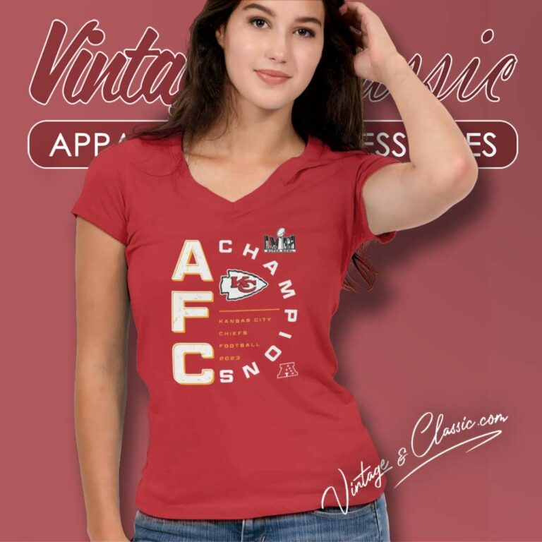 Afc Champions Kc Chiefs Super Bowl Lviii V Neck TShirt Afc Champions Kc Chiefs Super Bowl Lviii V Neck TShirt