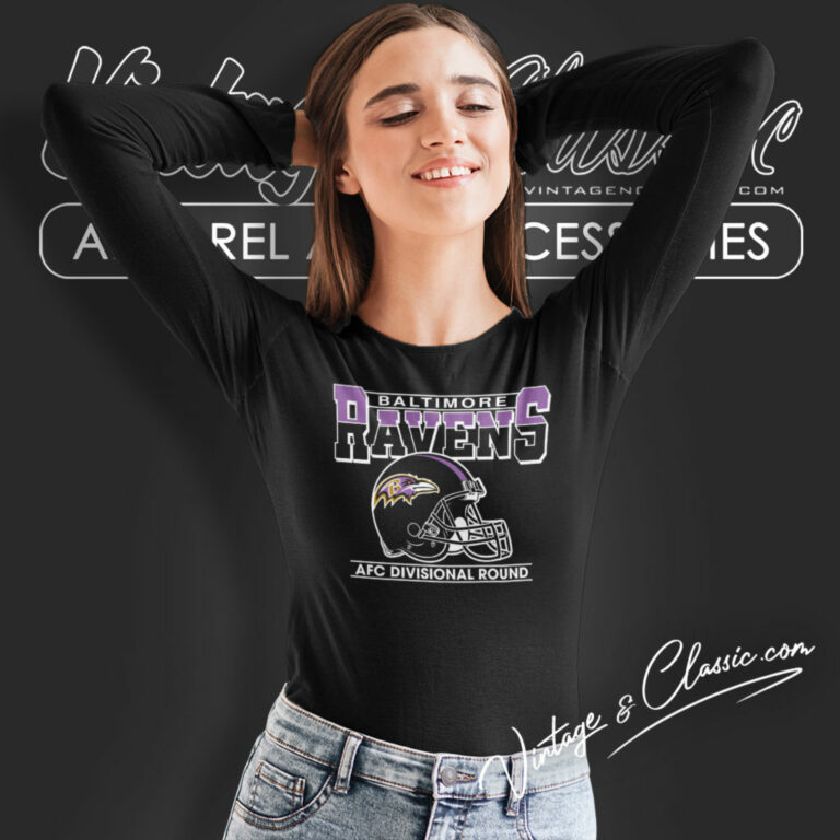 Afc Divisional Round Baltimore Ravens Helmet Long Sleeve Tee Afc Divisional Round Baltimore Ravens Helmet Long Sleeve Tee