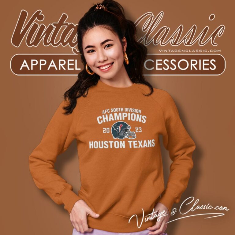 Afc South Division Champions Houston Texans 2023 Helmet Sweatshirt Afc South Division Champions Houston Texans 2023 Helmet Sweatshirt