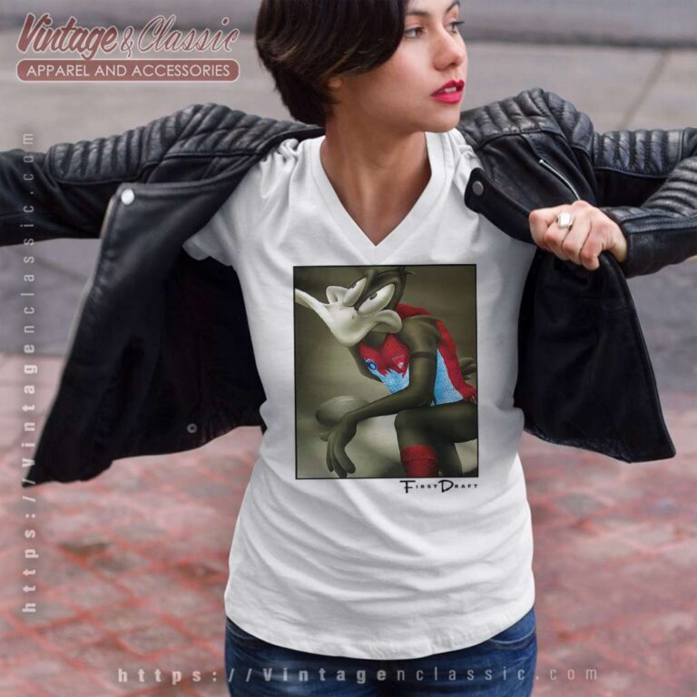 Afl Sydney Swans Daffy Duck V Neck TShirt Afl Sydney Swans Daffy Duck V Neck TShirt