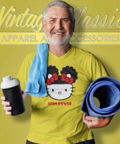 Afro Hello Kitty V Neck TShirt